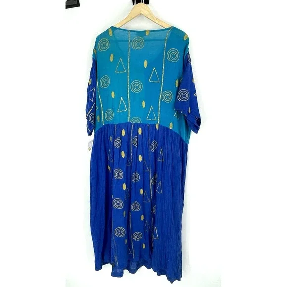 NOS‎ Roaman's Women's Size B4 18W-24W Color Block Dress Mumu Midi Tunic Glitter - Picture 7 of 12